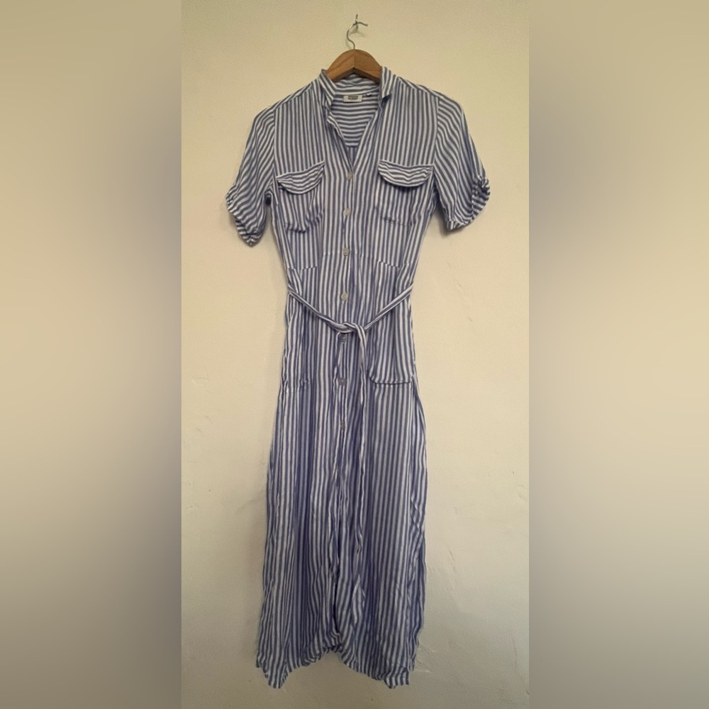 Elegant Striped Button-Up Dress